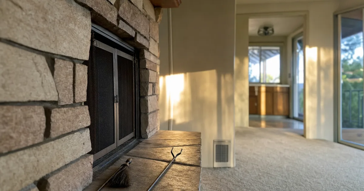 Los Angeles, CA: a residential fireplace ready for service
